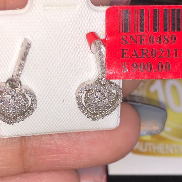 Real Diamond Dangling Earrings w/ appraisal doc - Picture 5 of 5